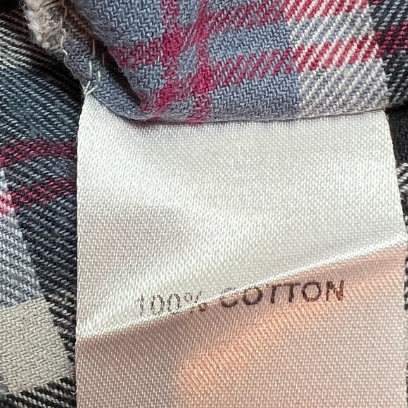 Loobies Story Flannel Shirt Womens S Light Blue Black Sequined Deep V-Neck - Picture 7 of 11